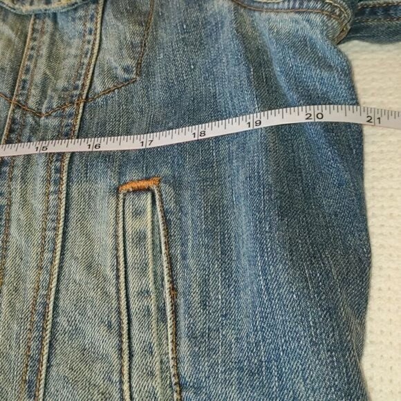 Ralph Lauren Black Label Polo Jeans Original Distress Slv Blue Sz L Jean Jacket - Picture 15 of 16